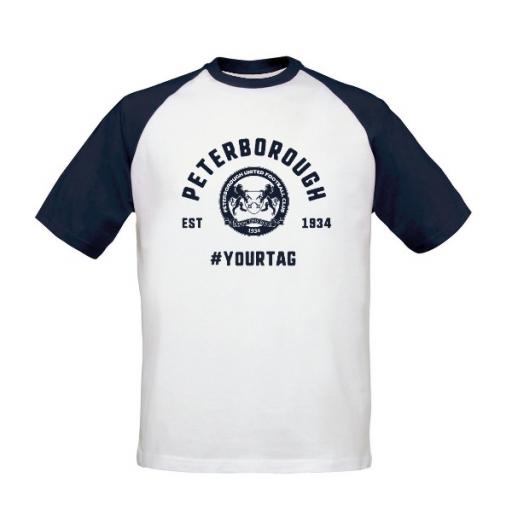 Peterborough United FC Vintage Hashtag Baseball T-Shirt